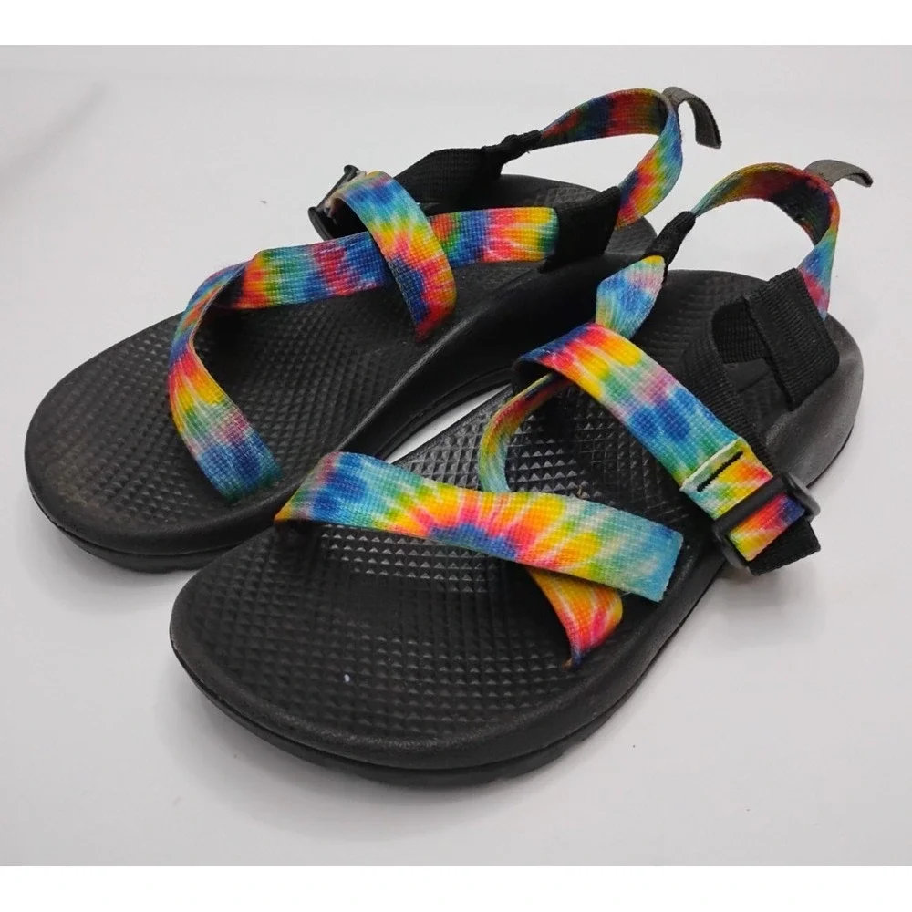 Chaco Z1 Ecotread Sandals Tie Dye Rainbow Multicolor Kids Youth Size 4